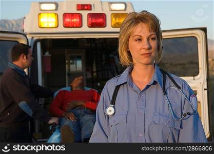 Paramedic by ambulance