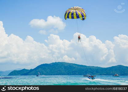 Parasailing in Thailand beach