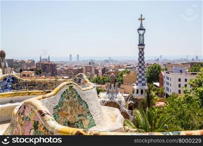 Parc Guell designed by Antoni Gaudi Barcelona, Spain.