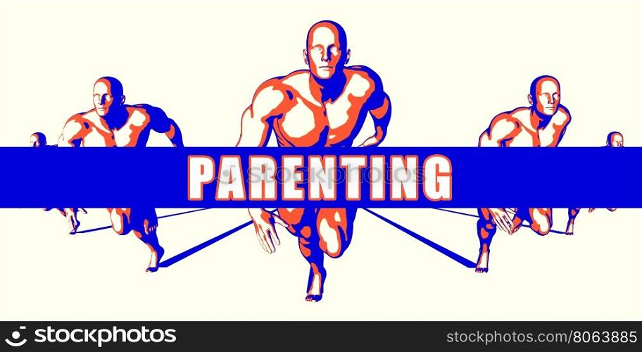 Parenting as a Competition Concept Illustration Art. Parenting