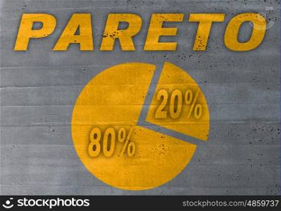 Pareto icon on cement concept background. Pareto icon on cement concept background.