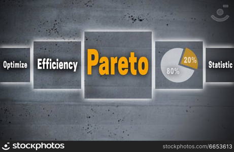 Pareto touchscreen concept background.. Pareto touchscreen concept background