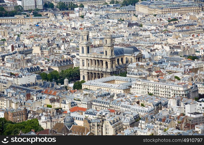 Paris aerial eglise Saint Sulpice church in France