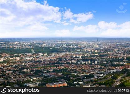 Paris aerial view with Eiffel tower at background france