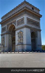 PARIS - AUGUST 17 2016: Arc de triomphe on May 30, 2011 in Place du Carrousel, Paris, France. The monument to Napoleonic victory is a tourist attraction near the Louvre.