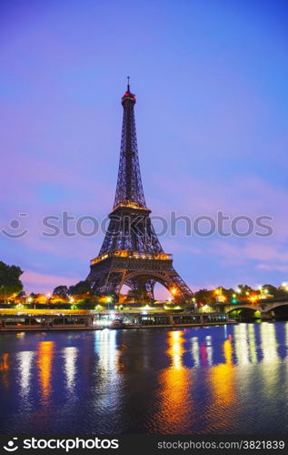 Paris cityscape with Eiffel tower in the morning