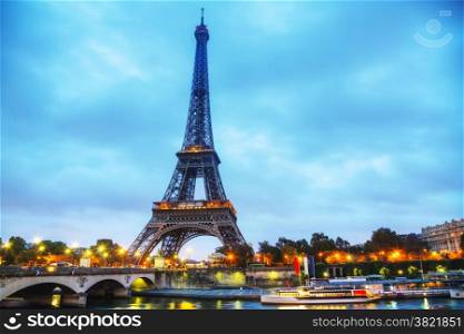 Paris cityscape with Eiffel tower in the morning