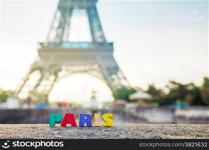 Paris cityscape with the Eiffel tower at sunrise