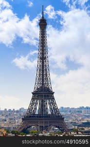 Paris Eiffel tower and skyline aerial view in France