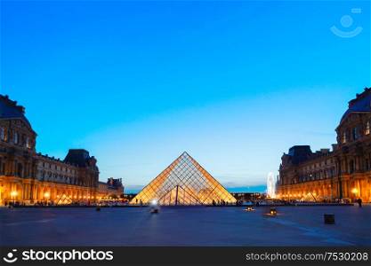 PARIS, FRANCE - JULY 20, 2019: The Louvre Art Museum on July 20, 2019 in Paris. The Louvre Art Museum in Paris