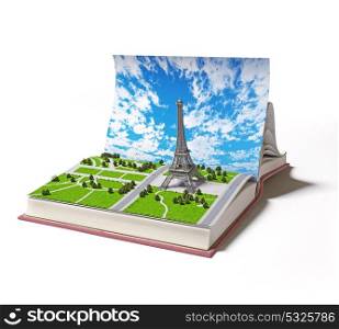 Paris in the open book. 3d concept