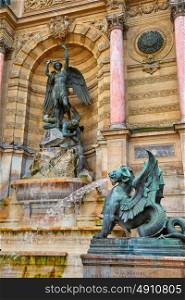 Paris Saint Michel fontaine in France