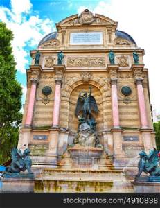 Paris Saint Michel fontaine in France