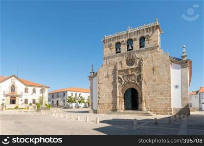 Parish church in the main square of the town of Vila Nova de Foz Coa, Portugal