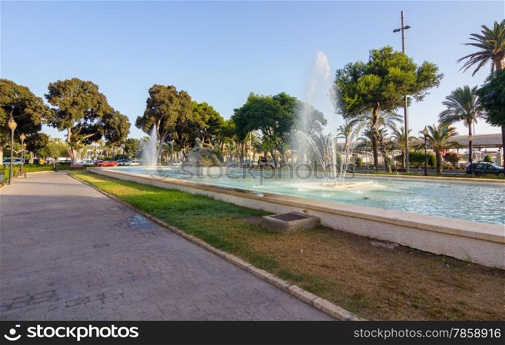Park Fountain Nicolas Salmeron in Almeria, Spain