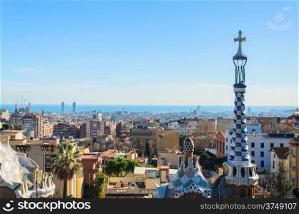 park guell tourist attractions in Barcelona, ??Spain.
