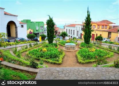 Park in the old town La Orotava in the Tenerife, Spain.
