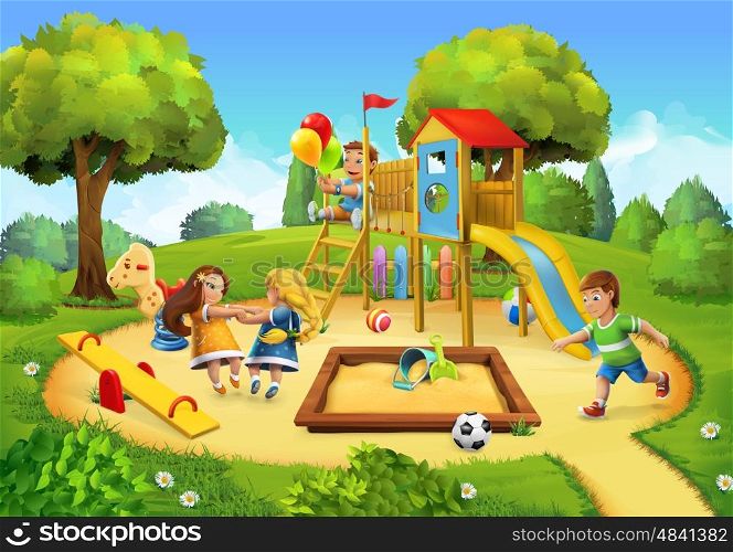 Park, playground vector background