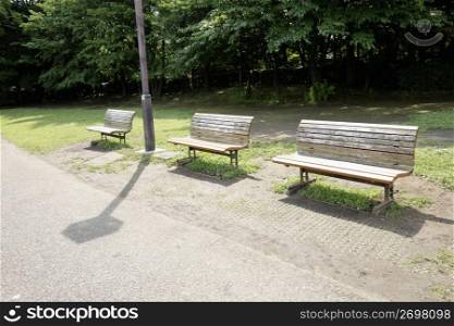 Park with three benches