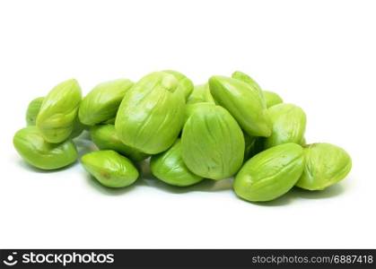 Parkia speciosa beans isolated on white background