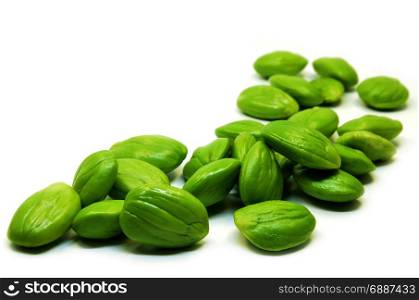 Parkia speciosa beans isolated on white background