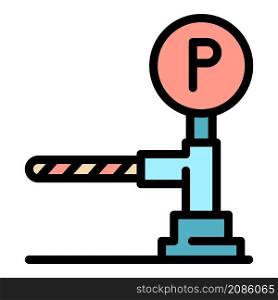 Parking barrier icon. Outline parking barrier vector icon color flat isolated. Parking barrier icon color outline vector