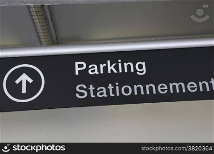 Parking sign at airport