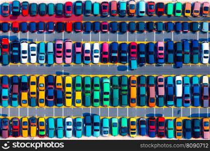 parks filled with cars, top view. Neural network AI generated art. parks filled with cars, top view. Neural network AI generated