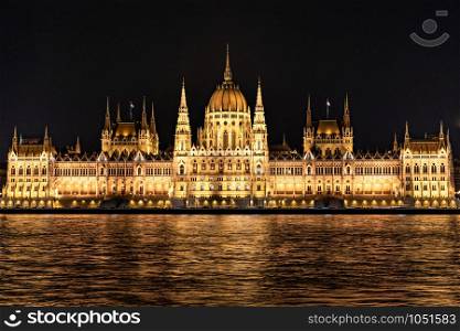 Parlaiment of Hungary in Budapest at night