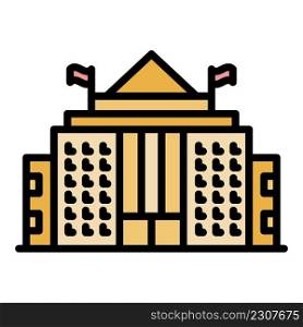 Parliament building icon. Outline parliament building vector icon color flat isolated. Parliament building icon color outline vector