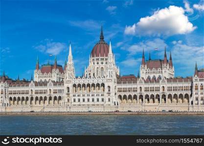 Parliament building in Budapest in Hungary in a beautiful summer day