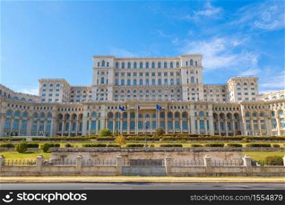 Parliament in Bucharest, Romania in a beautiful summer day