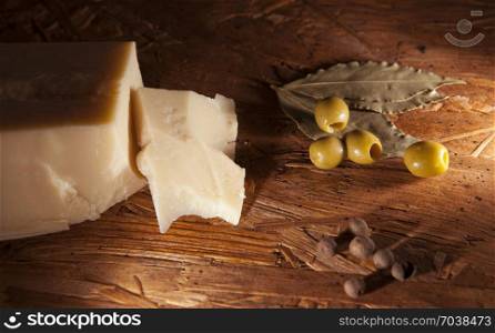 parmesan cheese and green olives with other spices