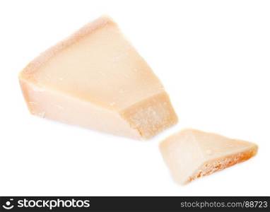 parmesan cheese in front of white background