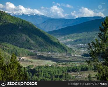 Paro Valley in the Kingdom of Bhutan.