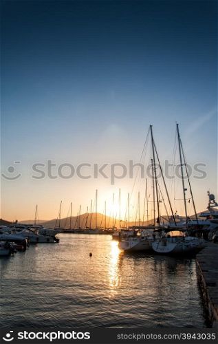 PAROS, GREECE: Yachts in Naussa bay
