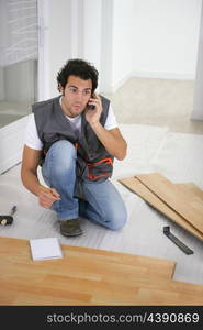 Parquet layer having phone call