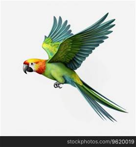 Parrot Isolated on White Background. Generative ai. High quality illustration. Parrot Isolated on White Background. Generative ai