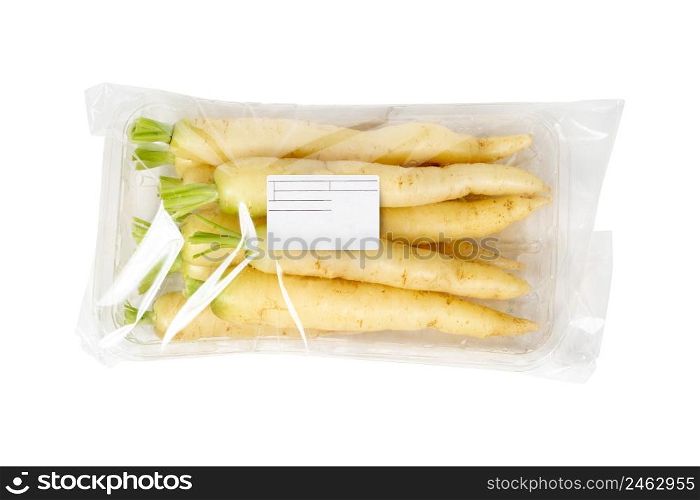Parsnip (wild white carrot) packaged and labeled on a white background