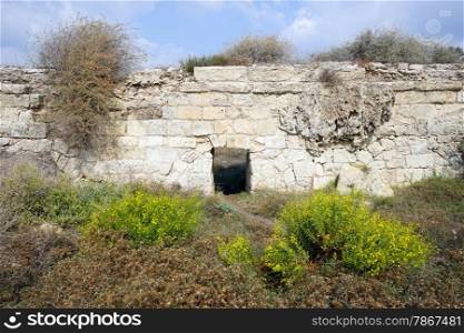 Part of ancient aqueduct near Caesarea, Israel