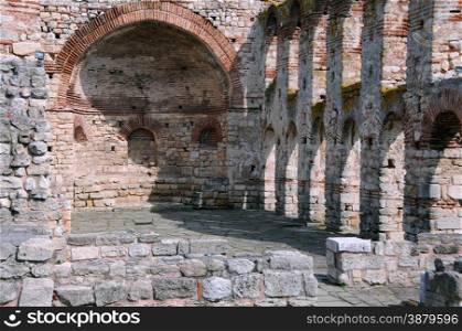Part of ancient St.Sofia church of the 5th century in Nesebar, Bulgaria