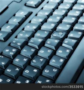 part of black keyboard, close up view