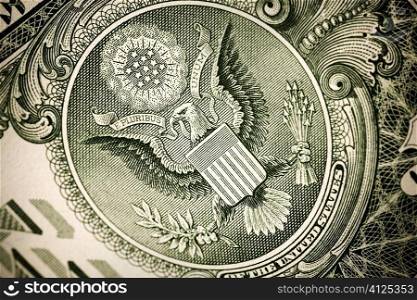 part of dollar, selective focus on eagle, see other financial images in my portfolio