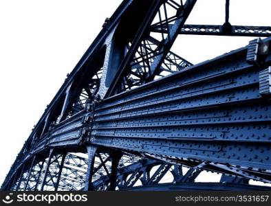 part of metal bridge, isolated on white