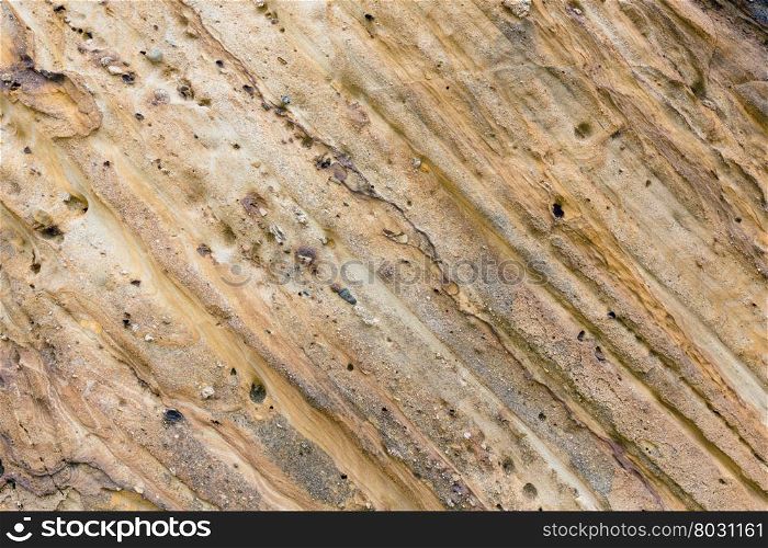 Part of stratiform rock close up. Nature background.