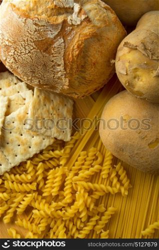 part of the new food triangle, cereals, and rice and potatoes. bread, and pasta