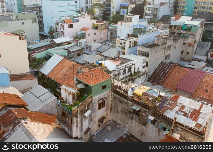Part of the non commercial skyline of Ho Chi Minh City (Saigon), Vietnam