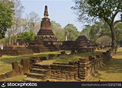 part of the ruin of the temple Wat Phra Kaeo in Kamphaeng Phet