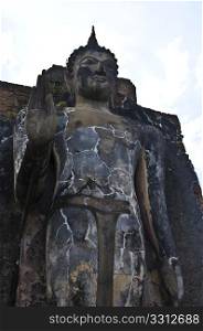 part of the ruin of Wat Saphan Hin in Sukhothai