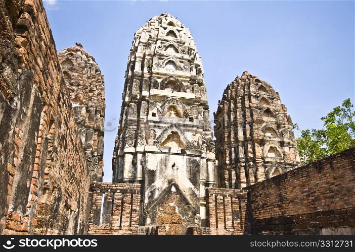 part of the ruin of Wat Sawai in Sukhothai